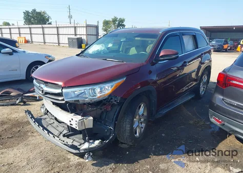 2015 Toyota Highlander Limited V6 из США, поврежденный, VIN 5TDYKRFH1FS047865